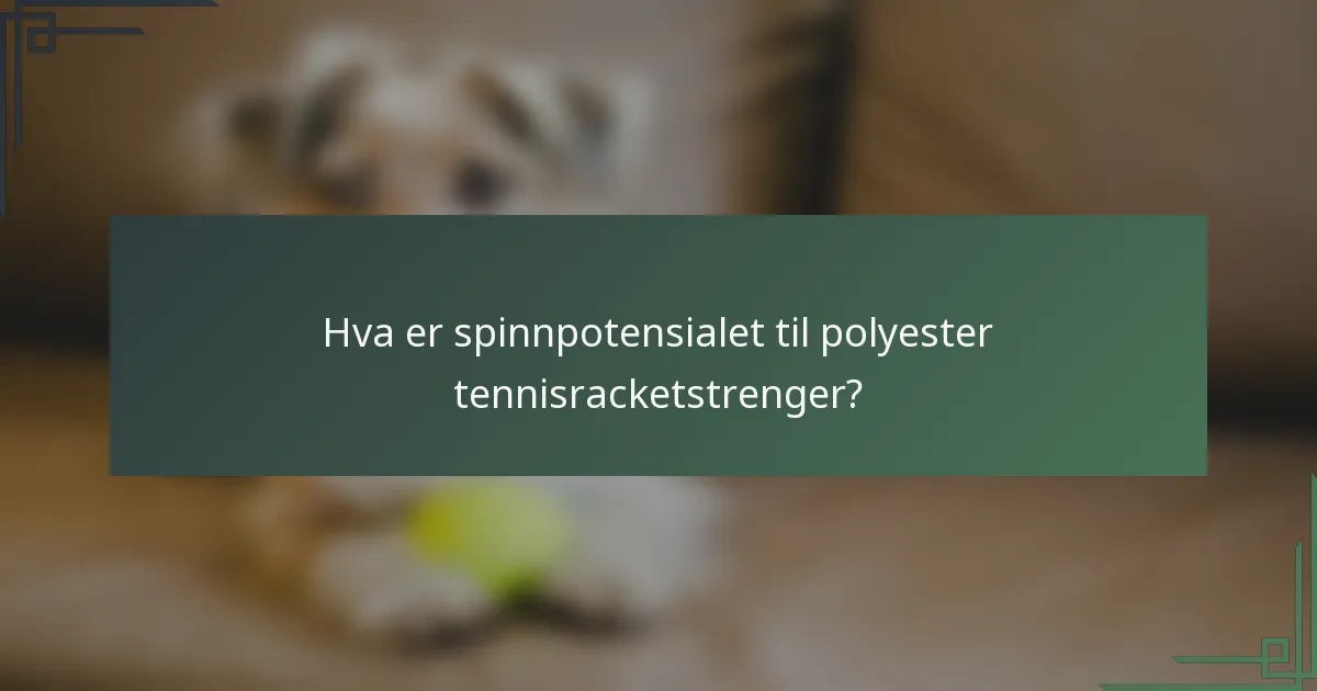 Hva er spinnpotensialet til polyester tennisracketstrenger?