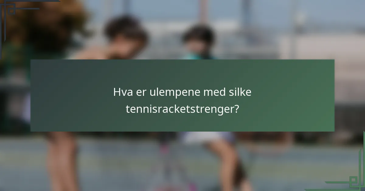 Hva er ulempene med silke tennisracketstrenger?