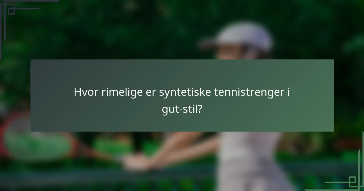 Hvor rimelige er syntetiske tennistrenger i gut-stil?